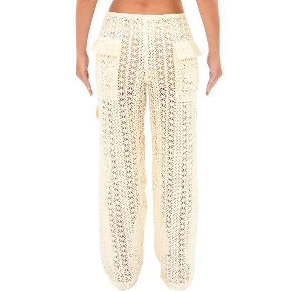 Heart Of Sun Bahia Beige Crochet Cargo Pants - Picture 3 of 8